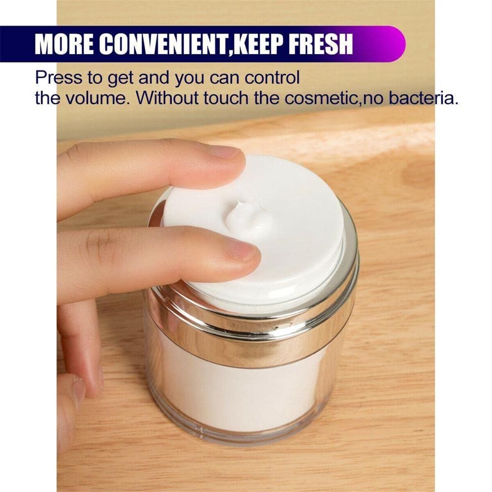 Airless Pump Jars 50ML,Empty Refillable Cosmetic Air Pump Acrylic Bottles Airless Lotion Face Cream Dispenser Containers Makeup Vials Accessories Leak-Proof DIY Travel Cans Press Style Airless Pump Jars 50ML,Empty Refillable Cosmetic Air Pump Acrylic Bottles Airless Lotion Face Cream Dispenser Containers Makeup Vials Accessories Leak-Proof DIY Travel Cans Press Style